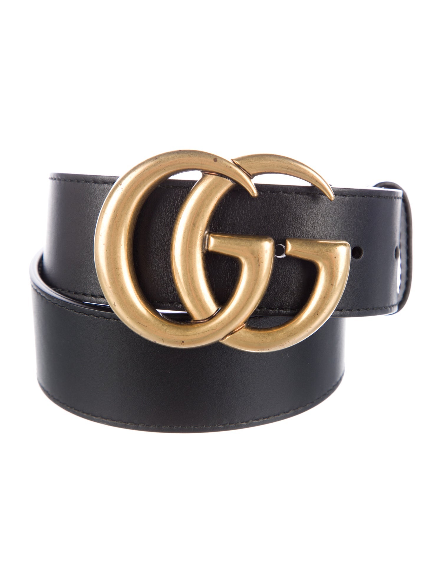 Gucci Double G Logo Leather Belt