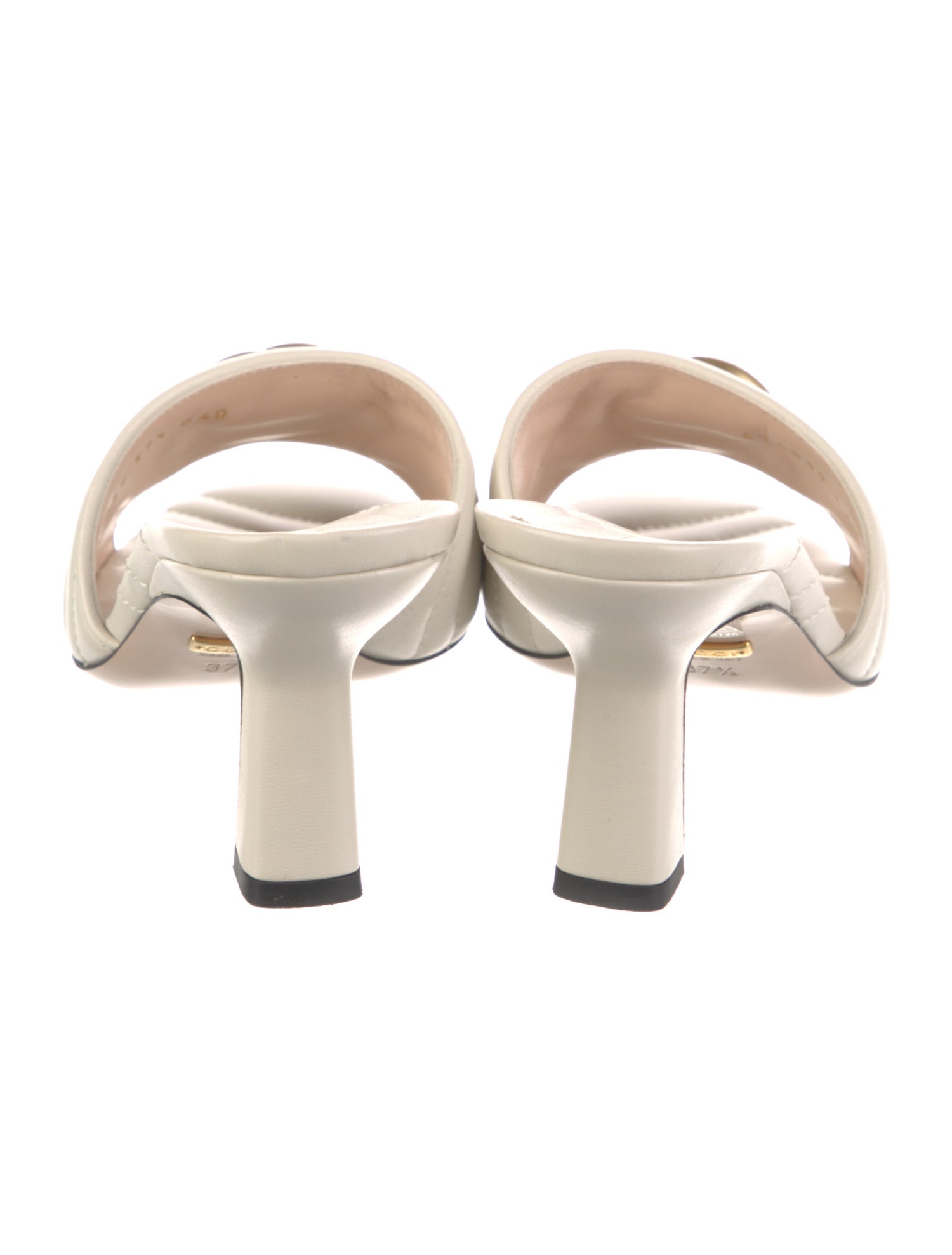 Gucci Double G Logo Leather Slides