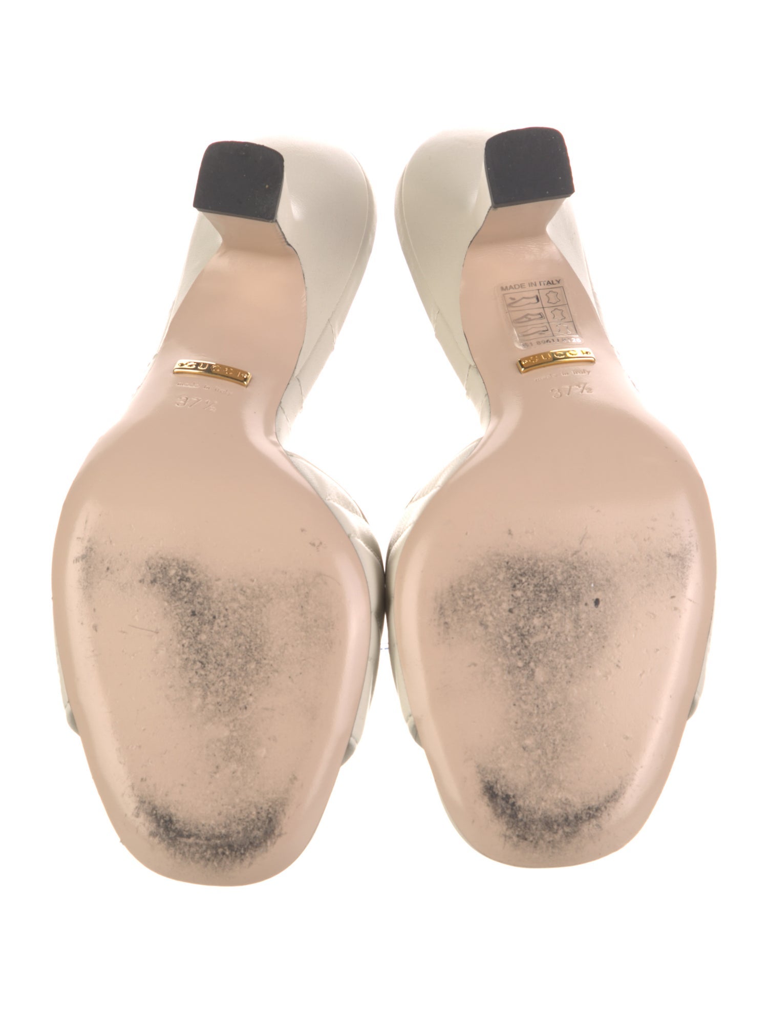 Gucci Double G Logo Leather Slides