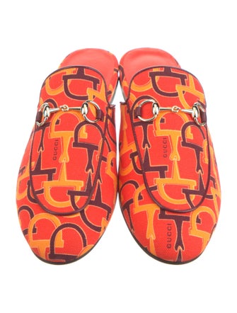 Gucci Horsebit Accent Canvas Mules