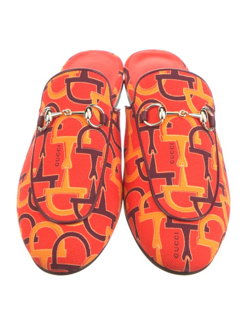 Gucci Horsebit Accent Canvas Mules