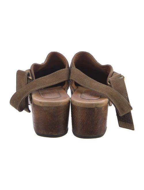 Gucci Horsebit Accent Suede Slingback Pumps