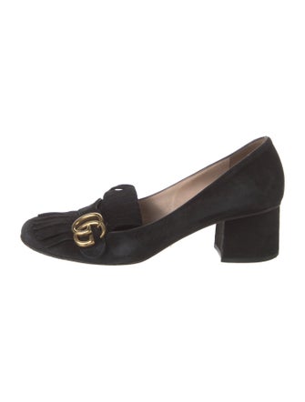Gucci Double G Logo Suede Pumps