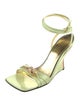 Gucci Patent Leather Crystal Embellishments Sandals