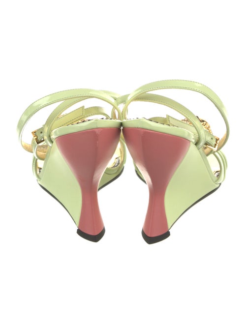 Gucci Patent Leather Crystal Embellishments Sandals