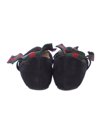 Gucci Web Accent Suede Mary Jane Flats