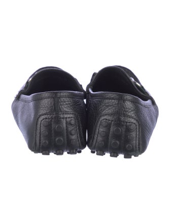 Gucci Web Accent Leather Loafers