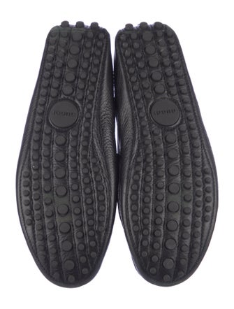 Gucci Web Accent Leather Loafers