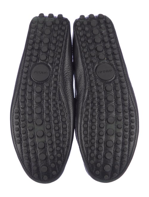 Gucci Web Accent Leather Loafers
