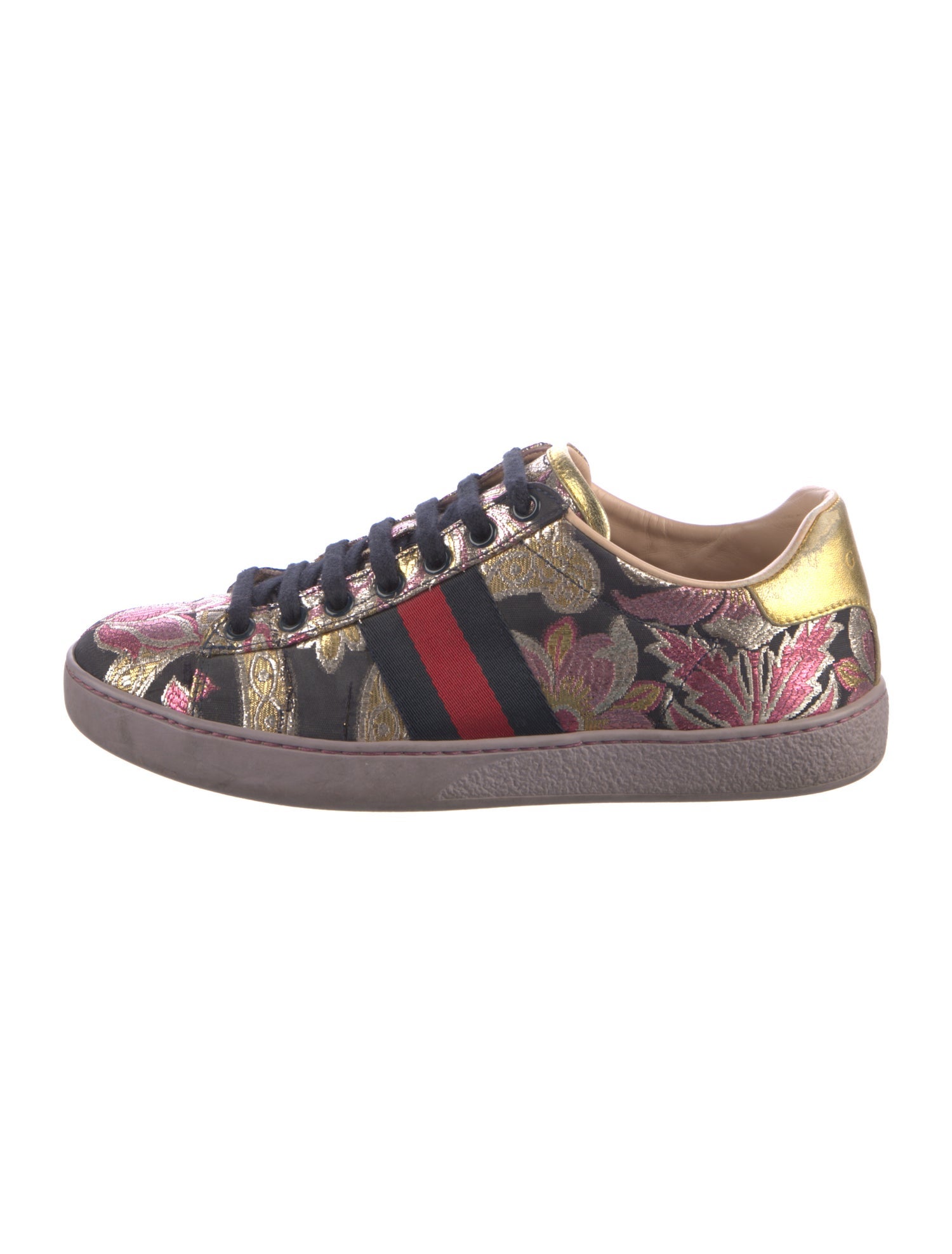 Gucci Printed Embroidered Accent Sneakers