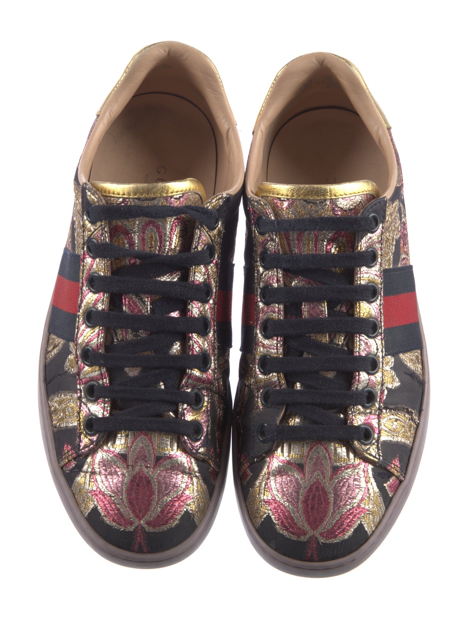 Gucci Printed Embroidered Accent Sneakers