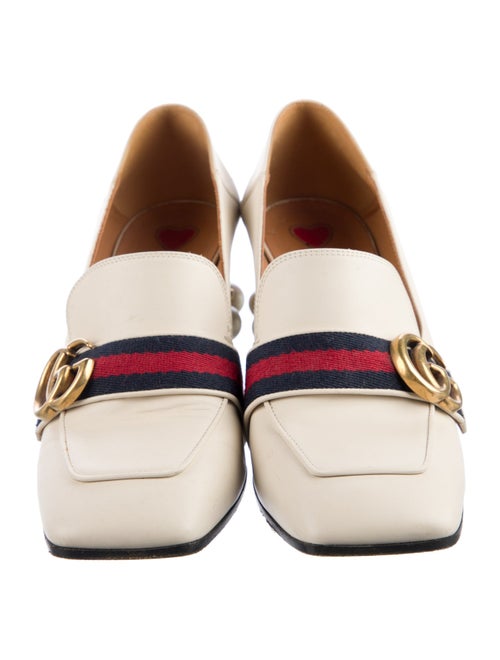 Gucci Sylvie Web Accent Leather Pumps