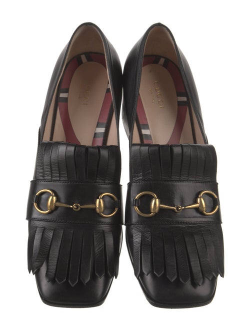 Gucci Horsebit Accent Leather Pumps