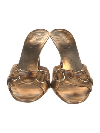 Gucci Horsebit Accent Leather Slides