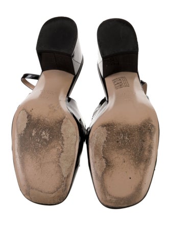 Gucci Horsebit Accent Patent Leather Slingback Pumps