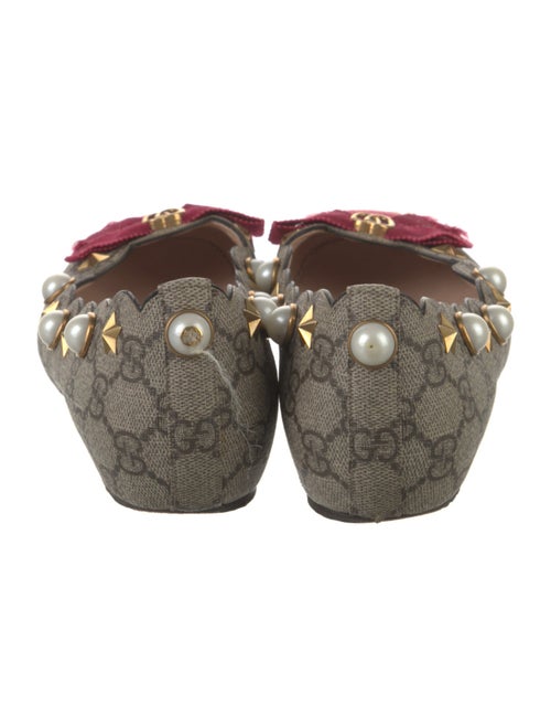 Gucci Faux Pearl Accents Bow Accents Ballet Flats