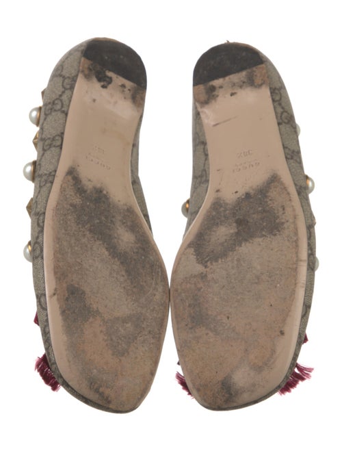 Gucci Faux Pearl Accents Bow Accents Ballet Flats