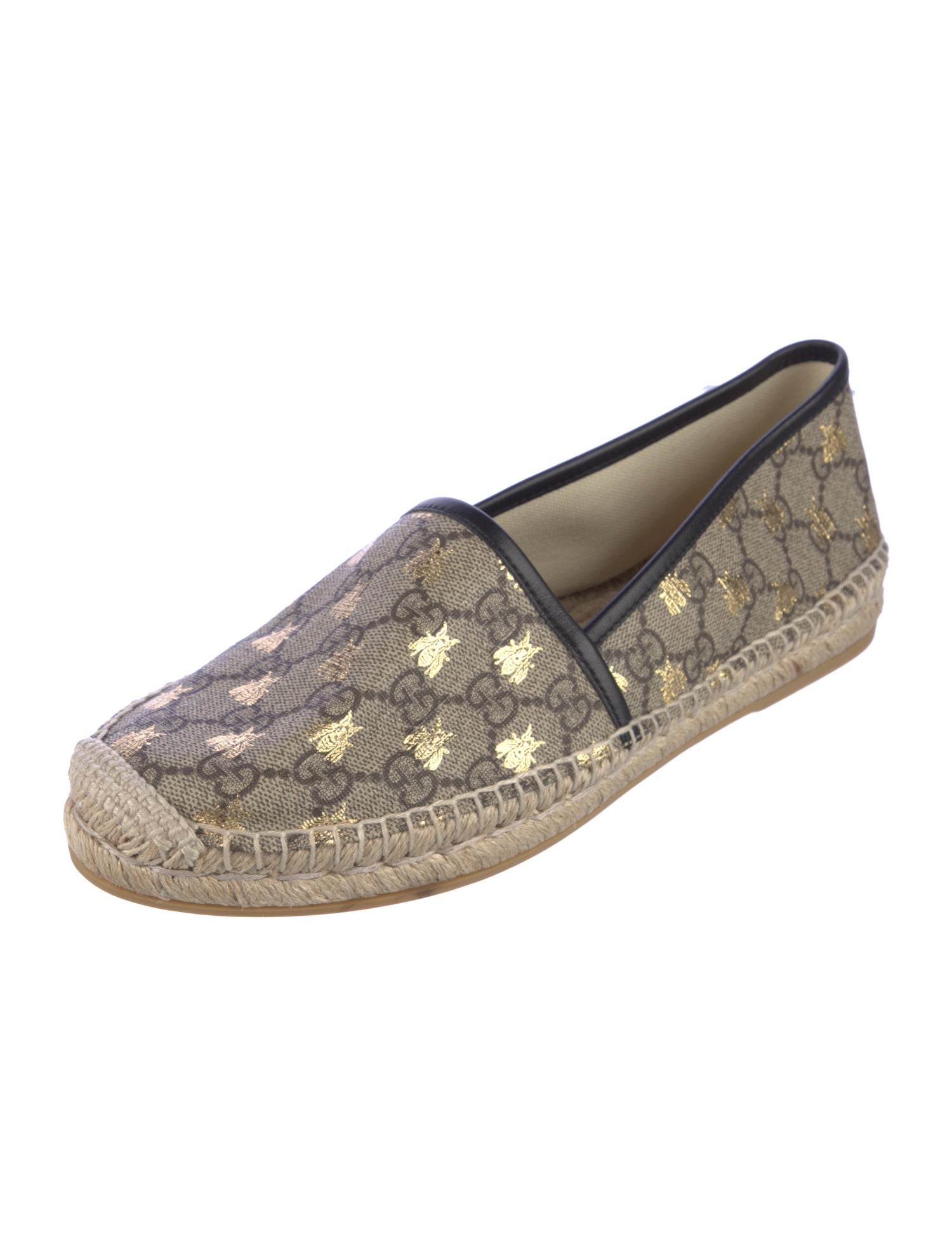 Gucci GG Supreme Whipstitch Trim Espadrilles