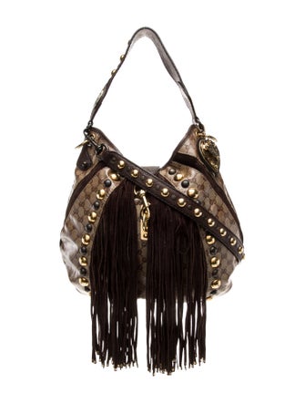 Gucci GG Crystal Babouska Fringe Large