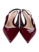 Gucci Patent Leather Chain-Link Accents Slingback Pumps