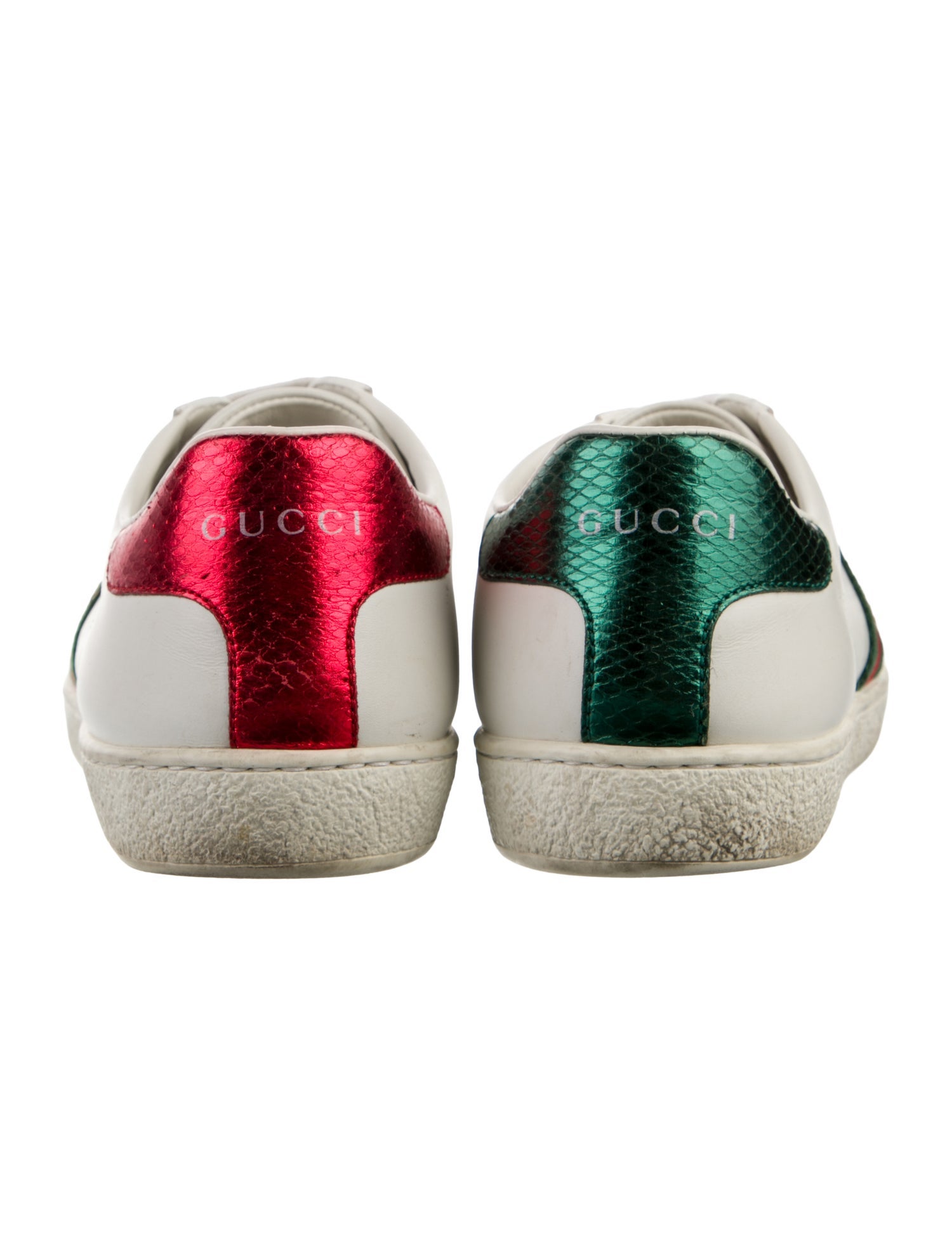 Gucci Web Accent Leather Sneakers