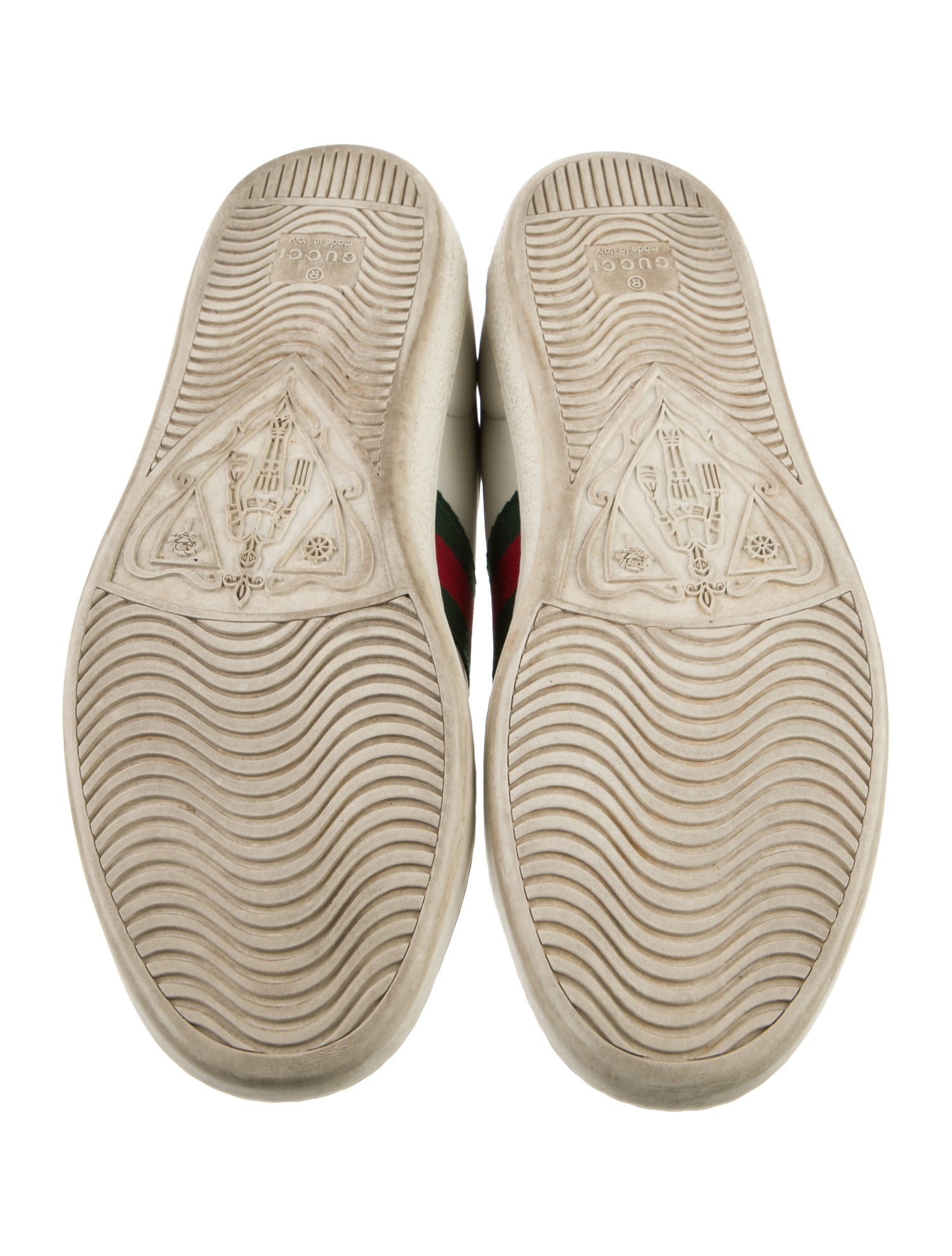Gucci Web Accent Leather Sneakers
