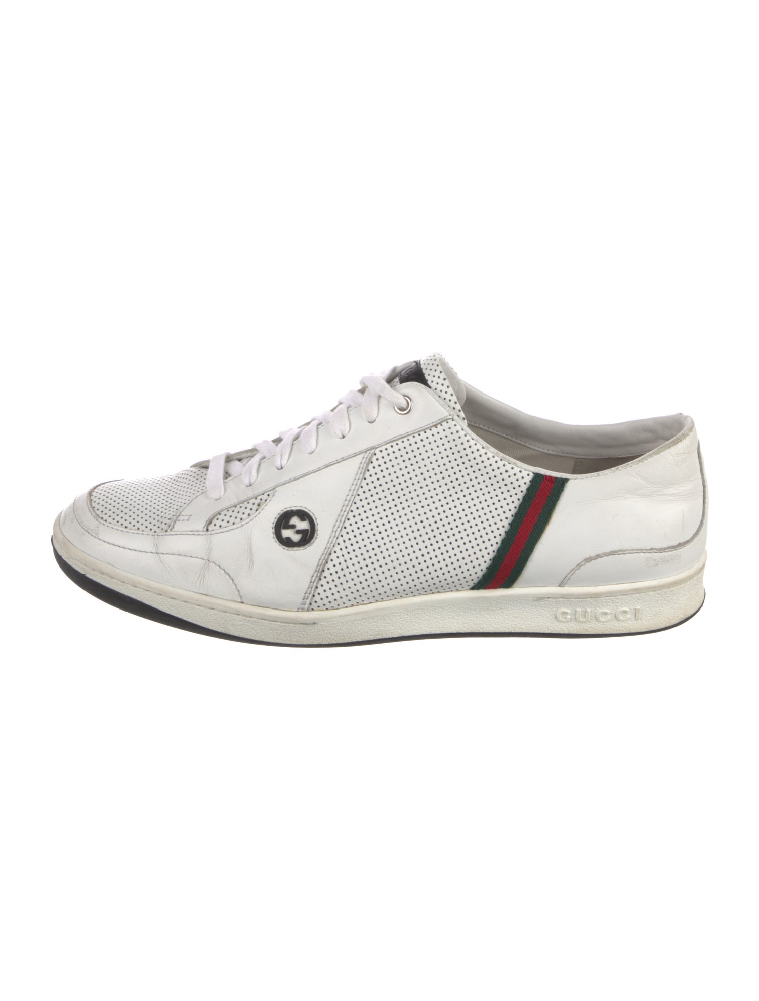 Gucci Web Accent Leather Sneakers