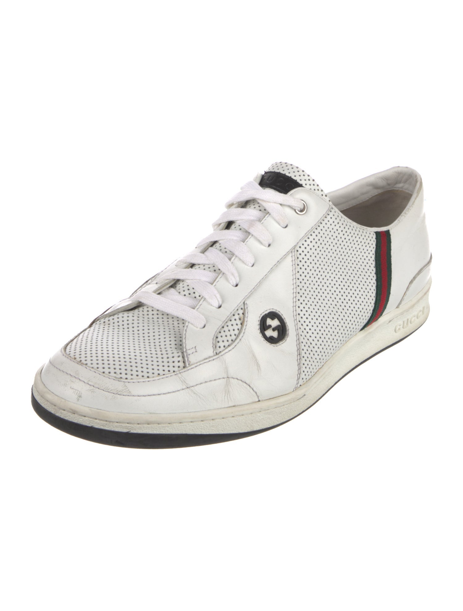 Gucci Web Accent Leather Sneakers