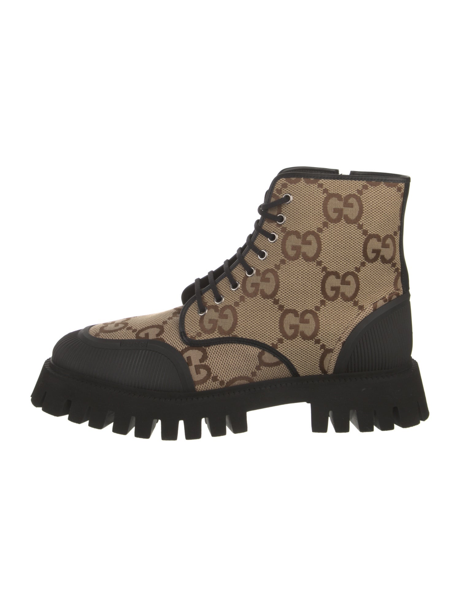 Gucci GG Plus Canvas Combat Boots