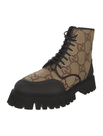 Gucci GG Plus Canvas Combat Boots
