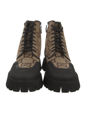 Gucci GG Plus Canvas Combat Boots