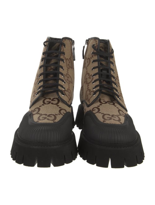 Gucci GG Plus Canvas Combat Boots