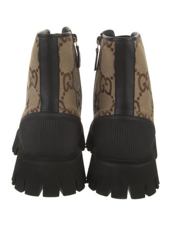 Gucci GG Plus Canvas Combat Boots