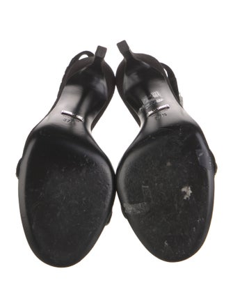 Gucci Suede Crystal Embellishments Slingback Sandals