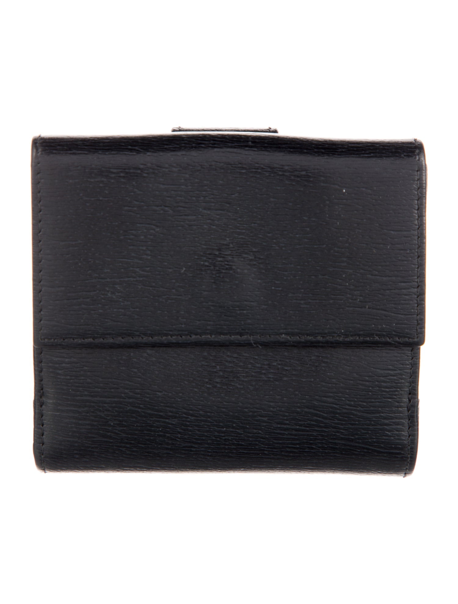 Gucci Vintage Leather Compact Interlocking G Logo Compact Wallet