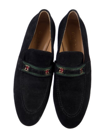 Gucci Web Accent Suede Loafers