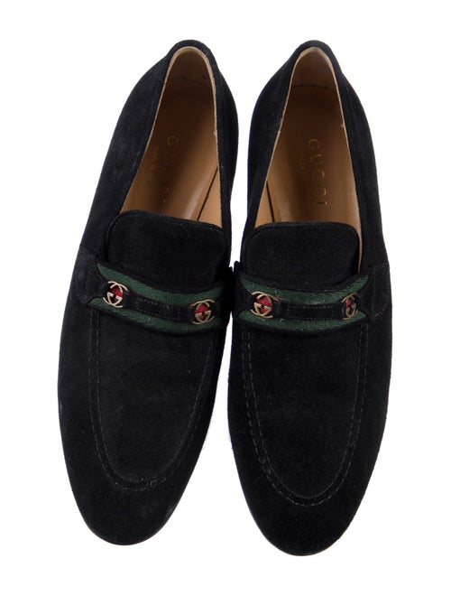 Gucci Web Accent Suede Loafers