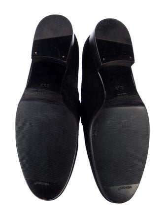 Gucci Web Accent Suede Loafers