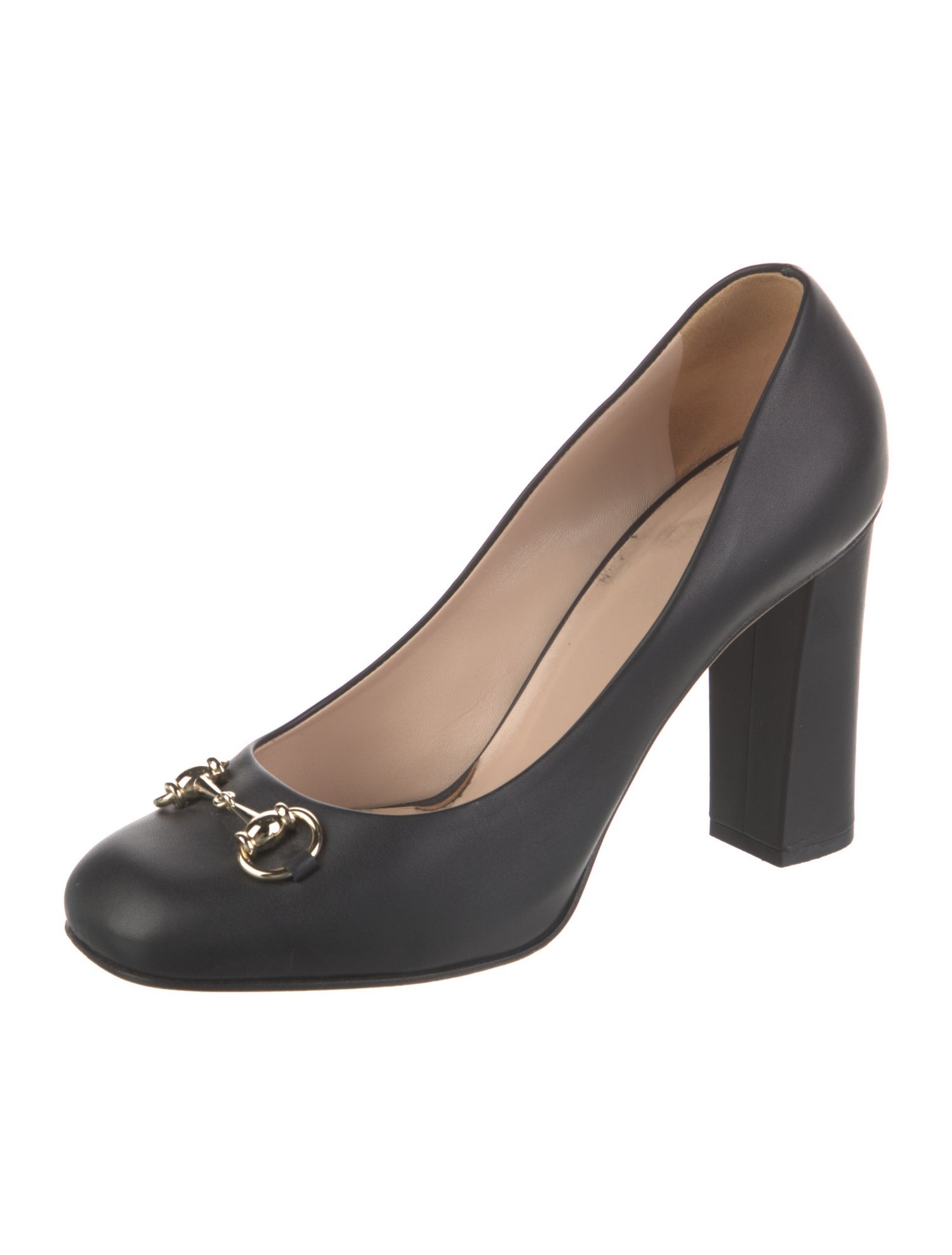 Gucci Horsebit Accent Leather Pumps