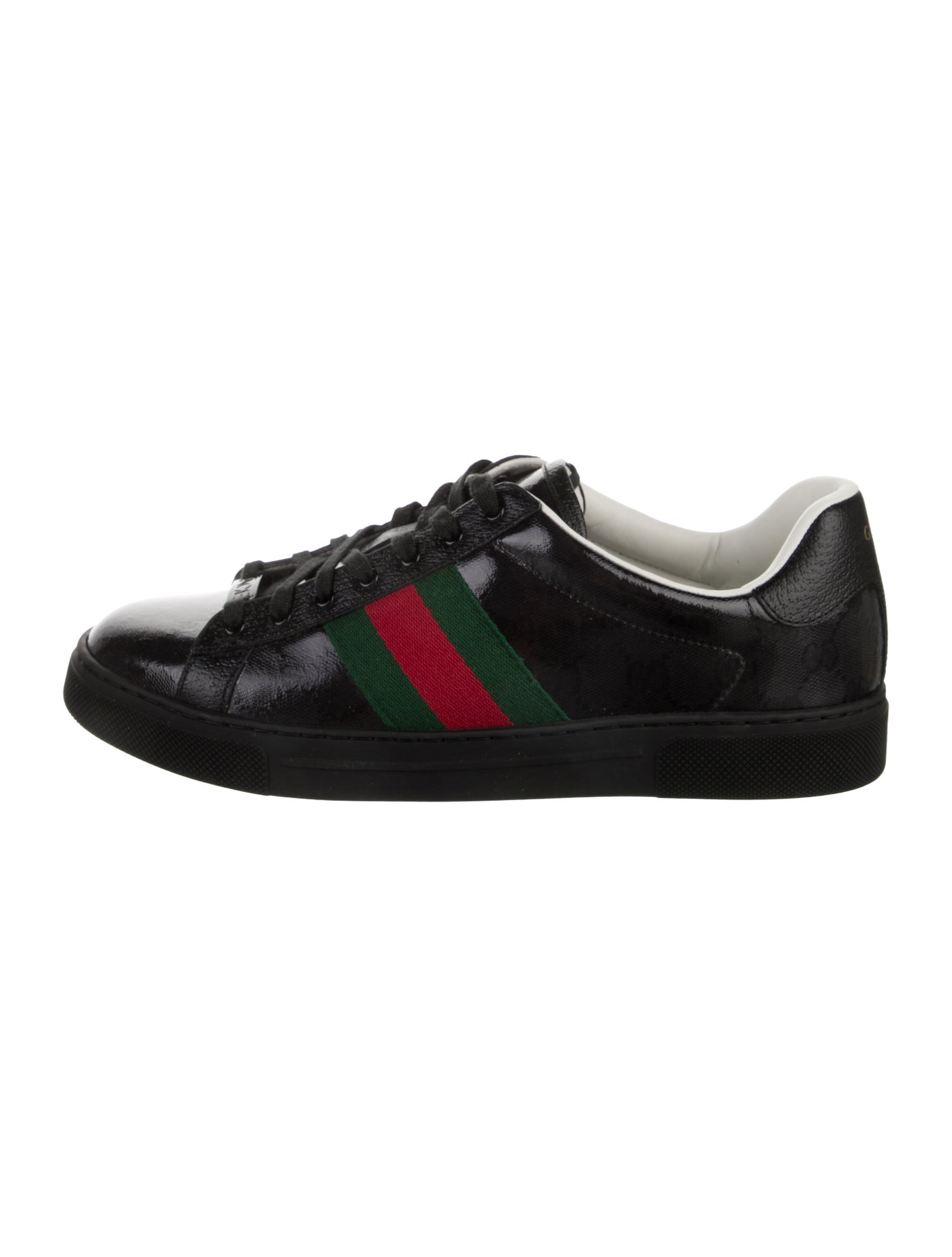 Gucci Web Accent Leather Sneakers