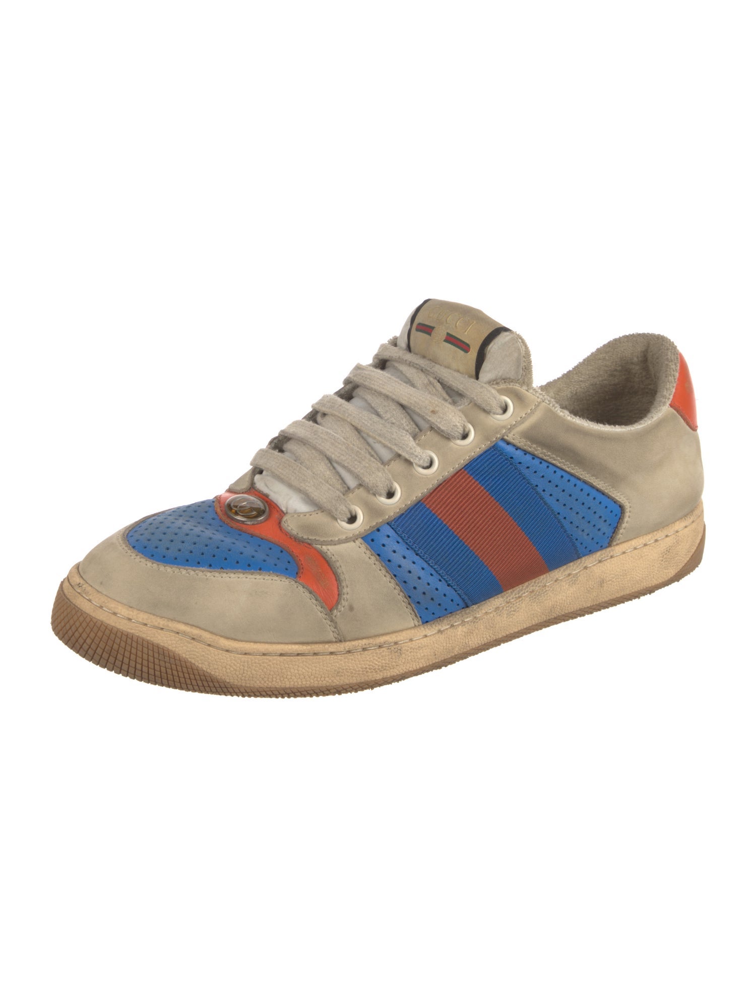 Gucci Web Accent Leather Sneakers