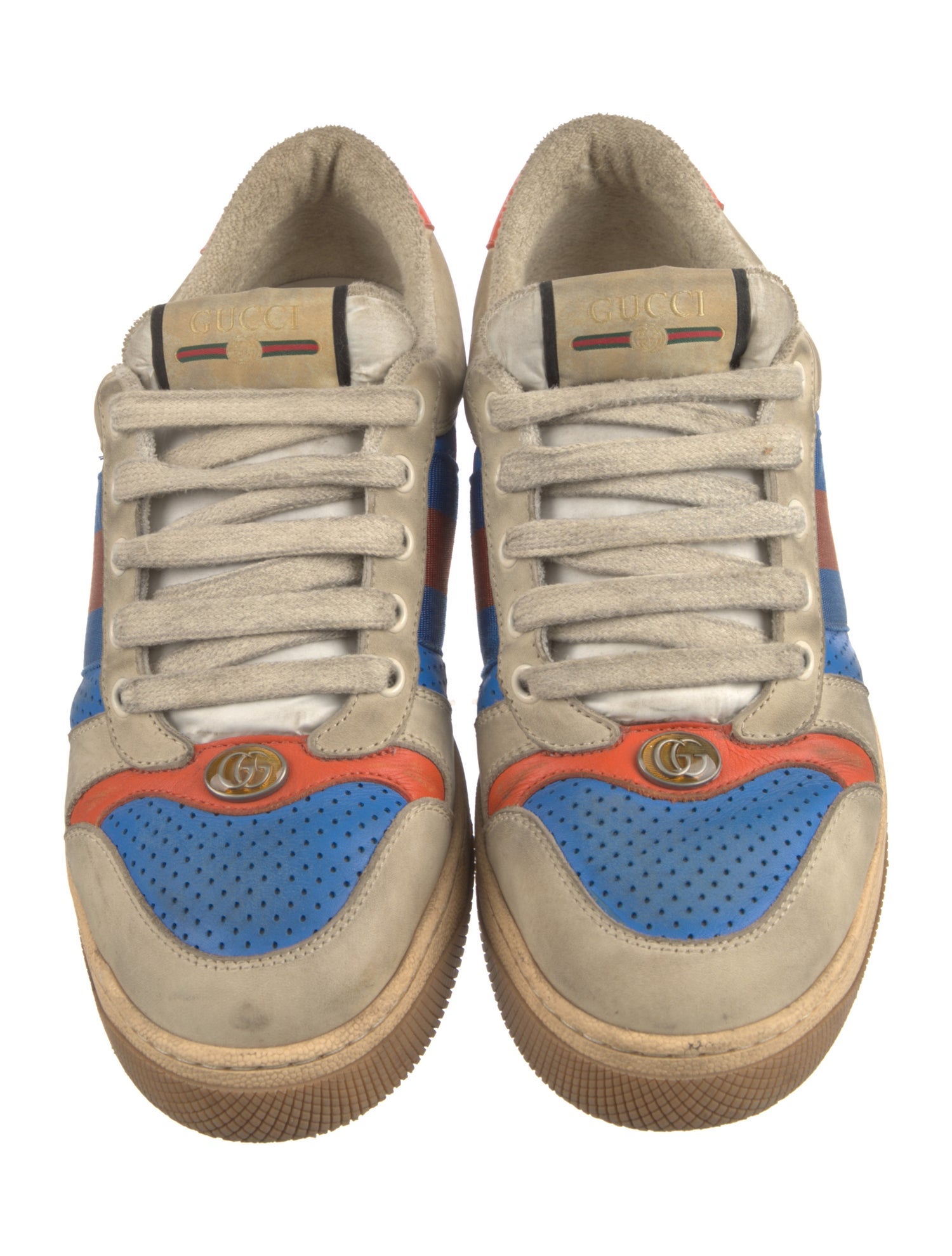 Gucci Web Accent Leather Sneakers