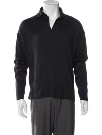 Gucci V-Neck Long Sleeve Polo Shirt
