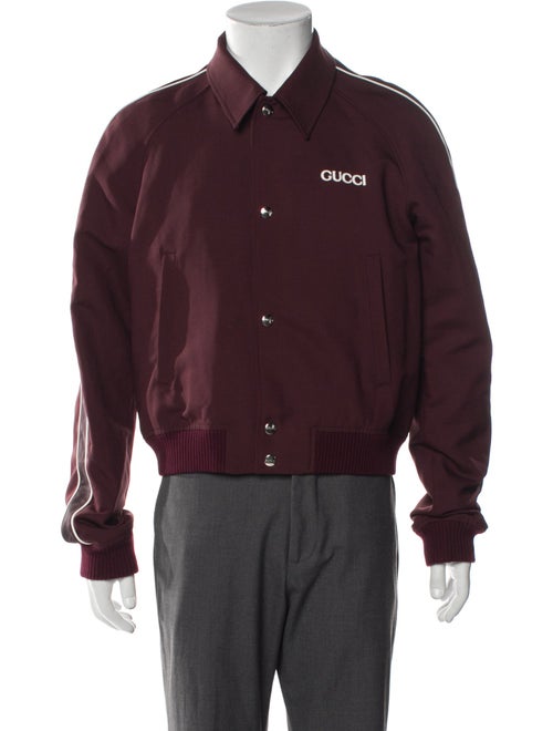 Gucci Wool Graphic Print Bomber Jacket