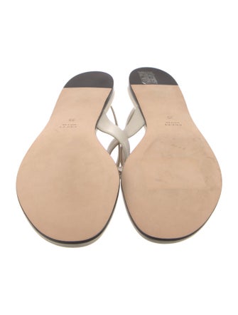 Gucci Double G Logo Leather T-Strap Sandals