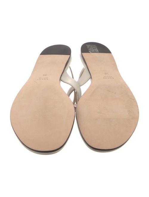 Gucci Double G Logo Leather T-Strap Sandals