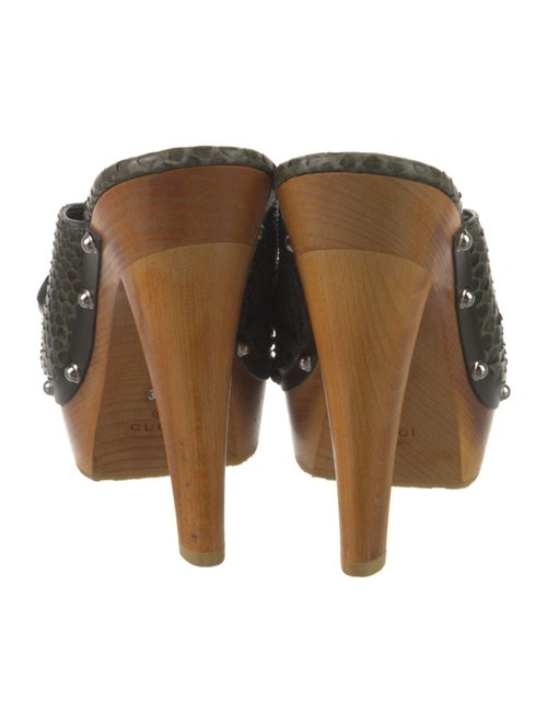 Gucci GG Canvas Snakeskin Mules