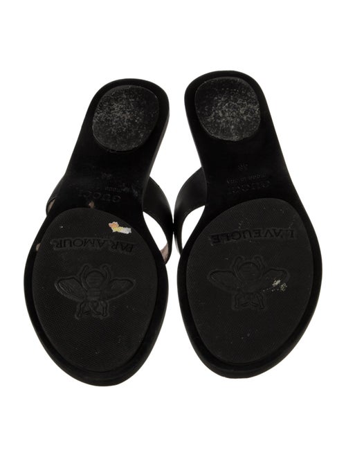 Gucci Double G Logo Leather Slides