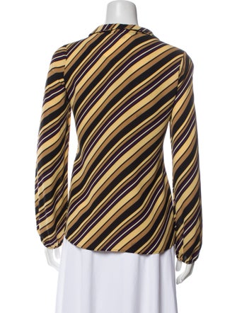 Gucci Silk Striped Button-Up Top