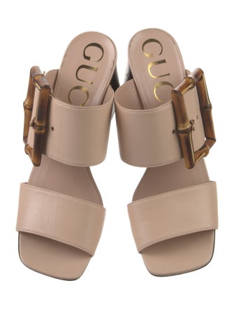 Gucci Bamboo Accent Leather Slides